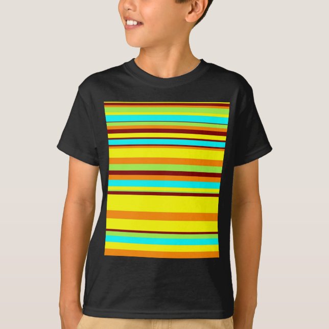 Camiseta Patrón de franja de diseño personalizado colorido (Anverso)