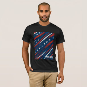 Camiseta Patrón de franja mínima bandera de EE. UU.   Hombr