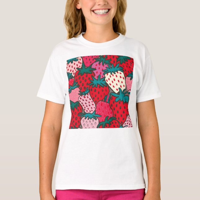 Camiseta Patrón de Fresa (Anverso)