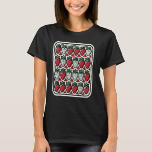 Camiseta Patrón de fresa Colorido Retro Pop Art Gráfico