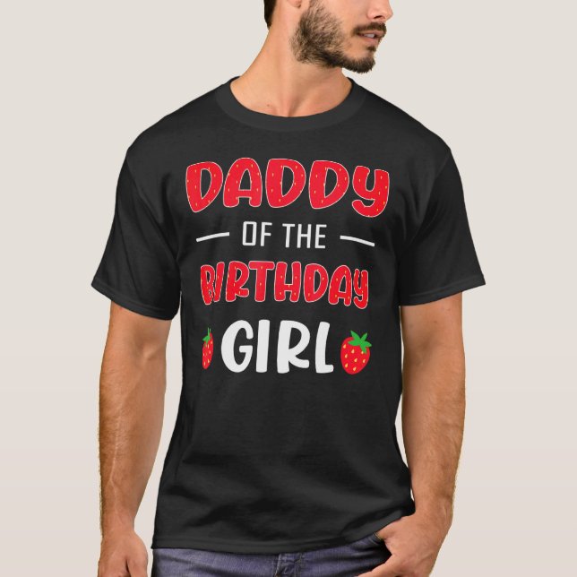 Camiseta Patrón de fresa de hombres papá del Chica de cumpl (Anverso)