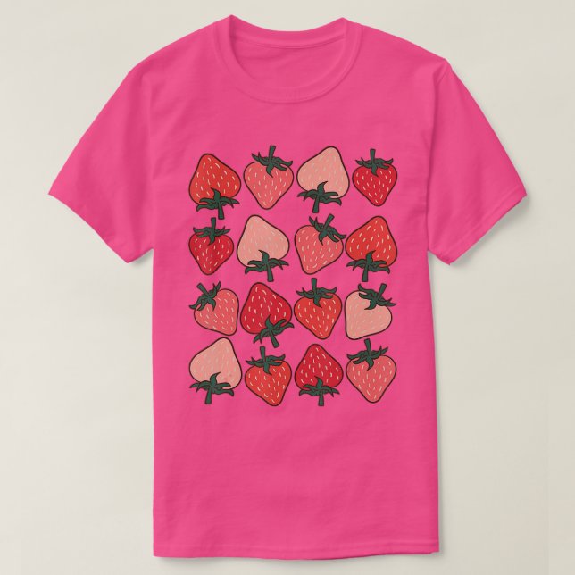 Camiseta Patrón de fresa Fruitaria Berry Strawberries F (Diseño del anverso)