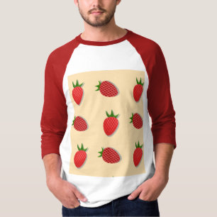 Camiseta Patrón de fresa para buenas vibraciones en verano 