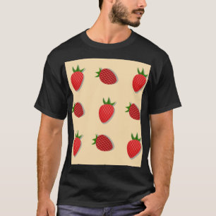 Camiseta Patrón de fresa para buenas vibraciones en verano