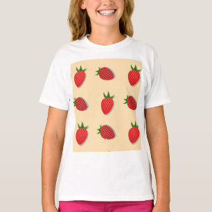Camiseta Patrón de fresa para buenas vibraciones en verano