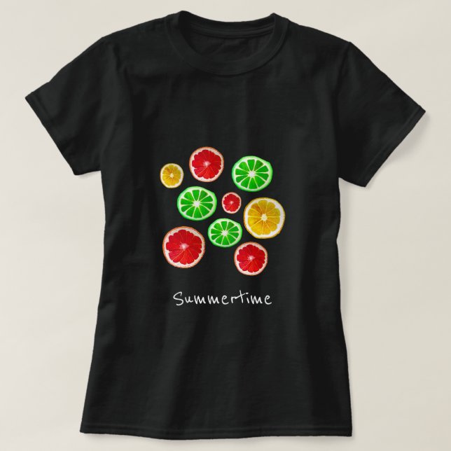 Camiseta Patrón de fruta colorida en verano (Diseño del anverso)
