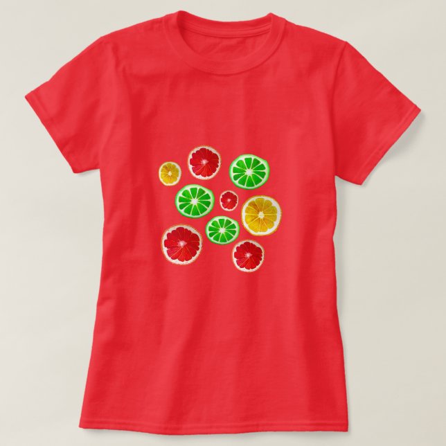 Camiseta Patrón de fruta colorida en verano (Diseño del anverso)