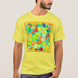 Camiseta Patrón de fruta colorido. ¡Hazte con una en Zazzle