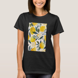 Camiseta Patrón de fruta de cosecha Art Lemon 2
