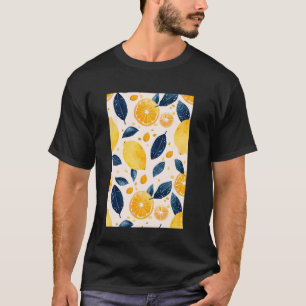 Camiseta Patrón de fruta de cosecha Art Lemon 3