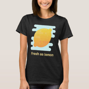 Camiseta Patrón de fruta de limón cúbico Cítrico Amarillo T