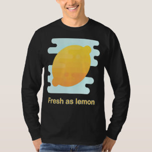 Camiseta Patrón de fruta de limón cúbico Cítrico Amarillo T
