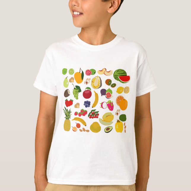 Camiseta Patrón de fruta de verano colorido (Anverso)