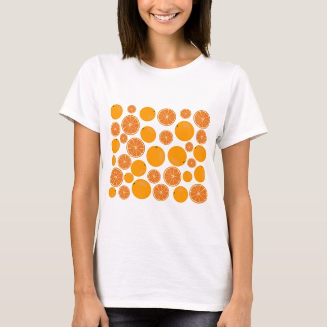 Camiseta Patrón de fruta naranja (Anverso)
