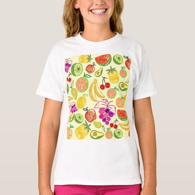 Camiseta Patrón de frutas (Anverso)