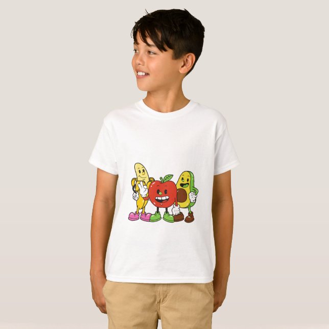 Camiseta Patrón de frutas con colores (Anverso completo)