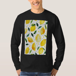 Camiseta Patrón de frutas de cosecha de vintage Art Lemon W