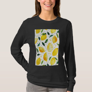 Camiseta Patrón de frutas de cosecha de vintage Art Lemon W