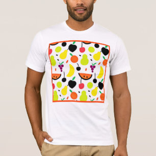Camiseta Patrón de frutas de la Neón de Brillo Tropical