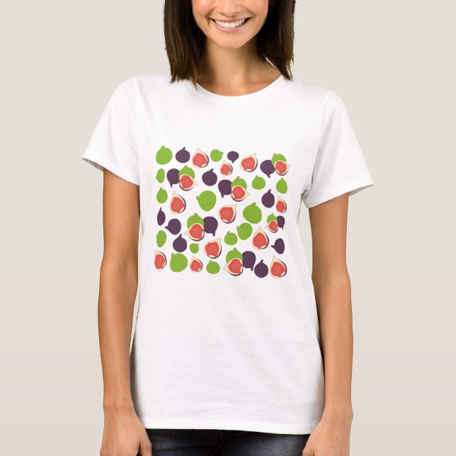 Camiseta Patrón de frutas de verano de higo mediterráneo  (Anverso)
