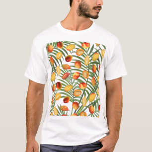 Camiseta Patrón de frutas de verano de mango y vegetación v
