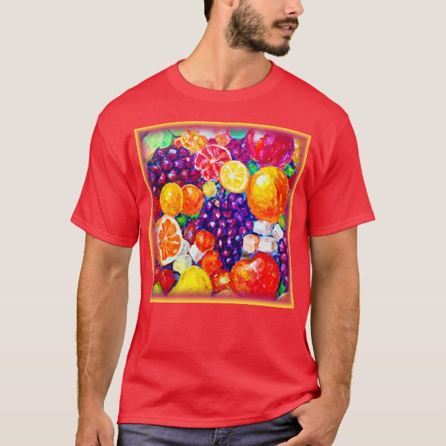 Camiseta "Patrón de frutas frescas" Arte Cuto. Comprar ahor (Anverso)