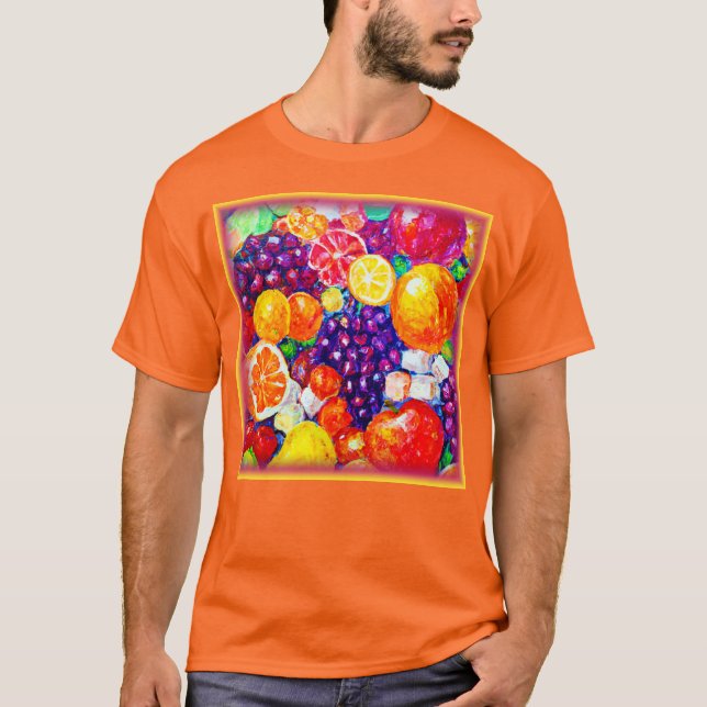 Camiseta "Patrón de frutas frescas" Arte Cuto. Comprar ahor (Anverso)