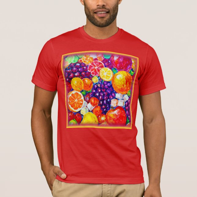 Camiseta "Patrón de frutas frescas" Arte Cuto. Comprar ahor (Anverso)