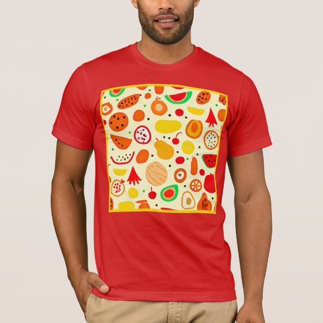 Camiseta Patrón de Frutas Tropicales (Anverso)