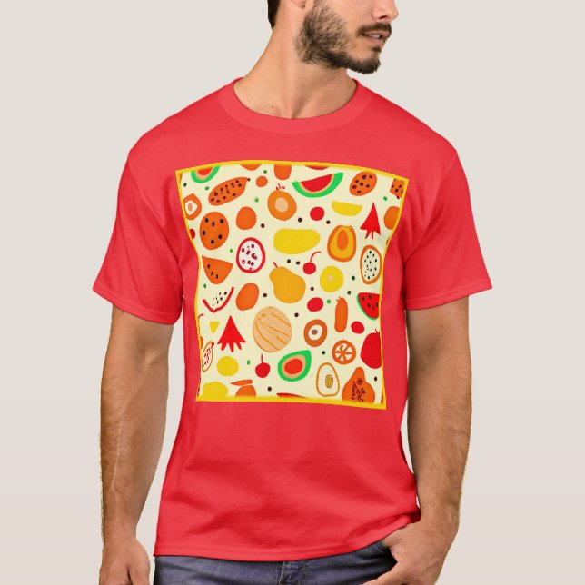 Camiseta Patrón de frutas tropicales (Anverso)