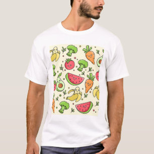 Camiseta Patrón de frutas y verduras