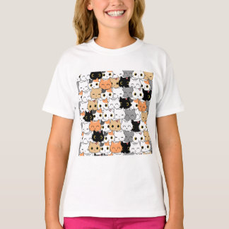 Camiseta Patrón de gato lindo