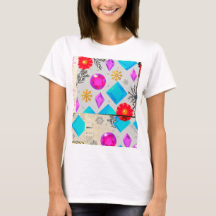 Camiseta Patrón de gema soñadora - Serie de luz rosa azul