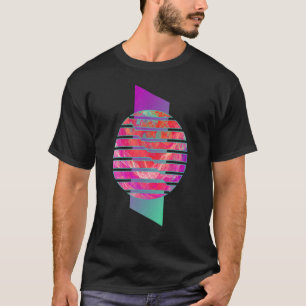 Camiseta Patrón de geometría de humo moderno verde del Mar