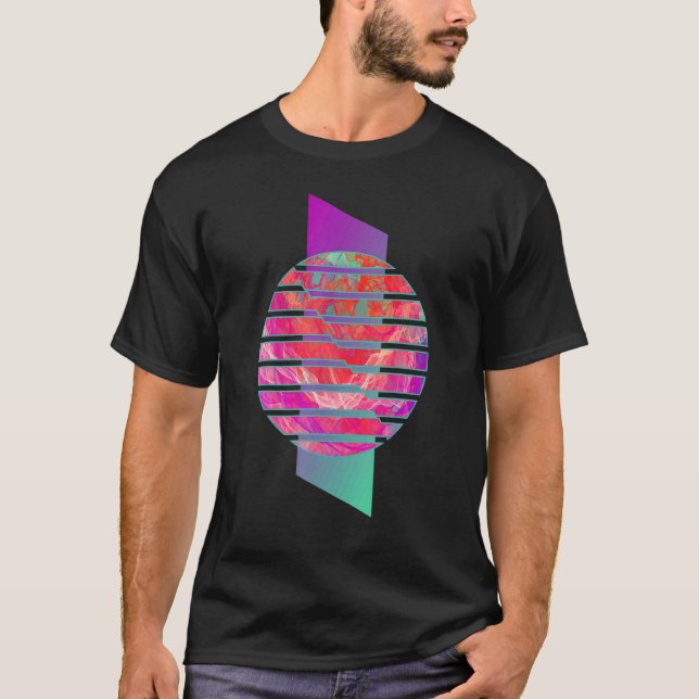 Camiseta Patrón de geometría de humo moderno verde del Mar  (Anverso)
