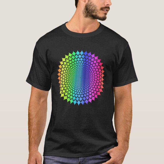Camiseta Patrón de Geometría de Roseta de Mandala de Arcoír (Anverso)