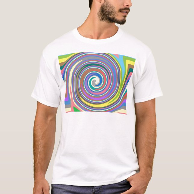 Camiseta Patrón de giro arcoiris colorido (Anverso)
