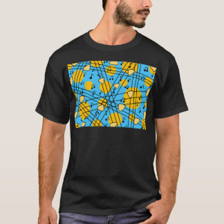 Camiseta Patrón De Guitarra En Música Amarilla Y Azul.
