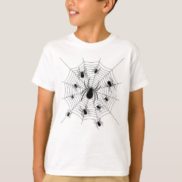 Camiseta Patrón de halloween de arañas blancas negras