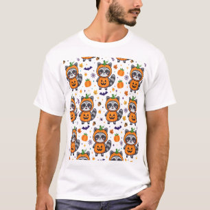Camiseta Patrón de Halloween de camioneta camper con mapach