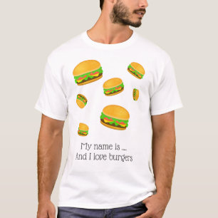 Camiseta Patrón de hamburguesa divertida y genial Mi nombre