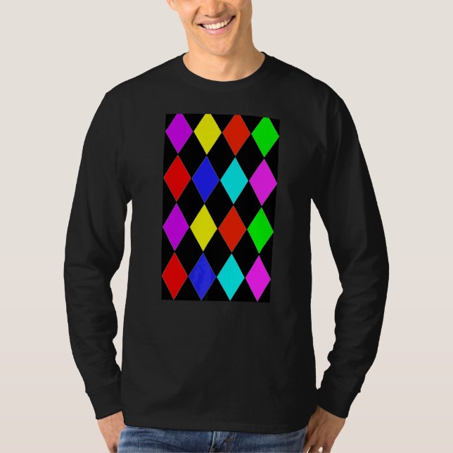 Camiseta Patrón de Harlequin Grande Geométrico Multicolor (Anverso)