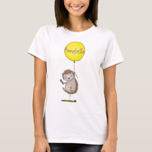 Camiseta Patrón de hedgehog y personalizado de globos