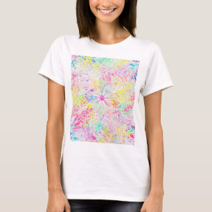 Camiseta patrón de henna dibujado a mano floral de moda bo