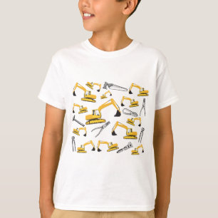 Camiseta Patrón de herramientas y camiones de construcción