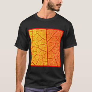 Camiseta Patrón de hoja de Naranja vibrante
