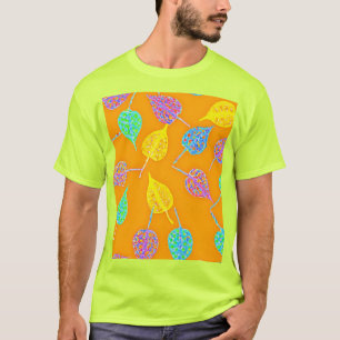 Camiseta Patrón de hoja retro