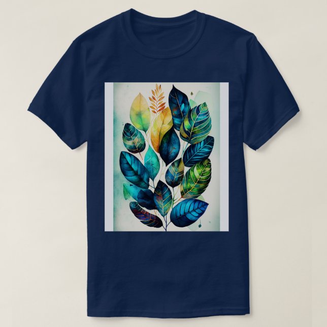Camiseta Patrón de hojas de agua (Diseño del anverso)