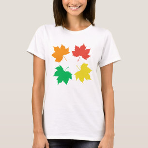 Camiseta Patrón de hojas de arce coloridas