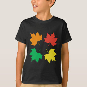 Camiseta Patrón de hojas de arce coloridas